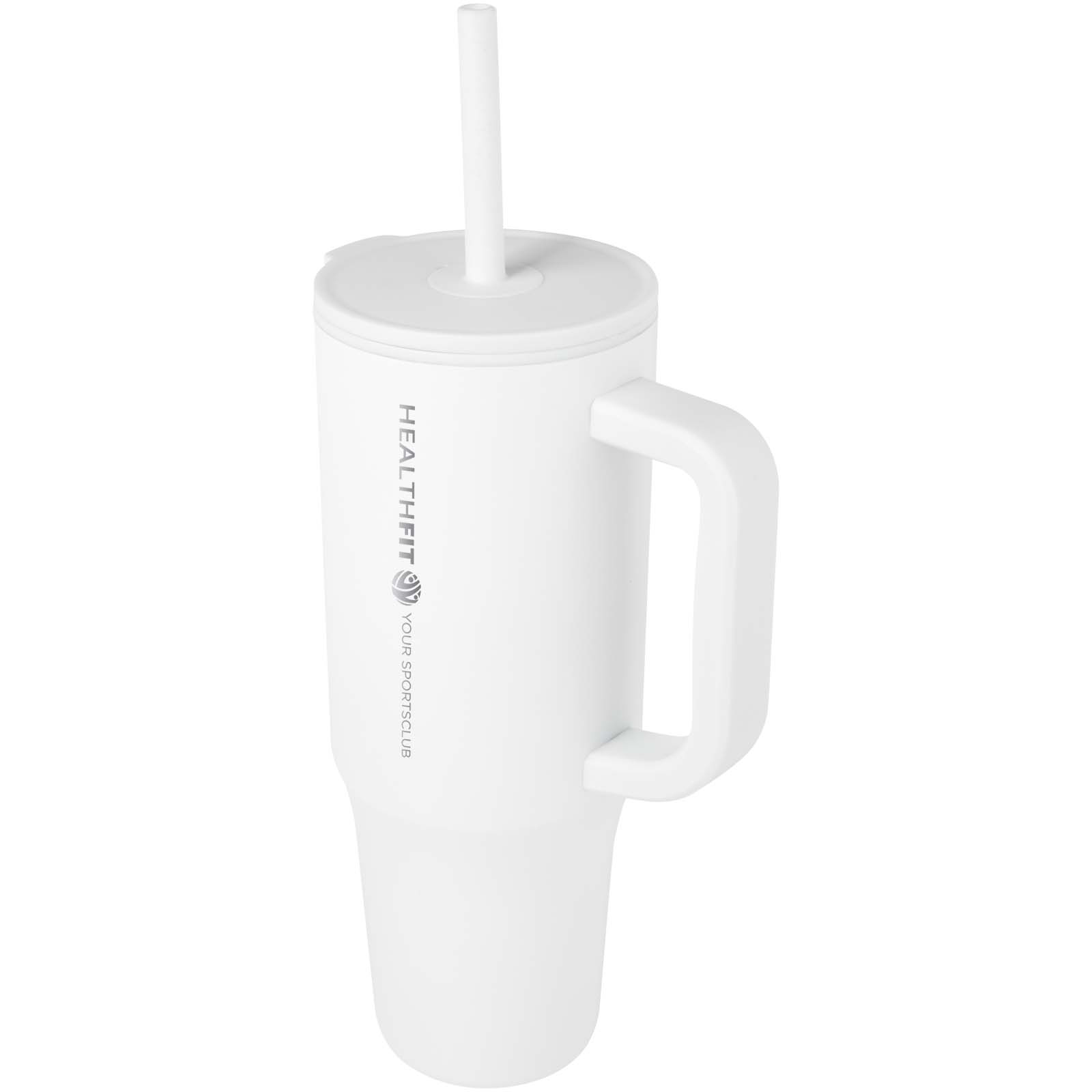 Tumbler aislante de acero reciclado con pajita de silicona - Torrijos