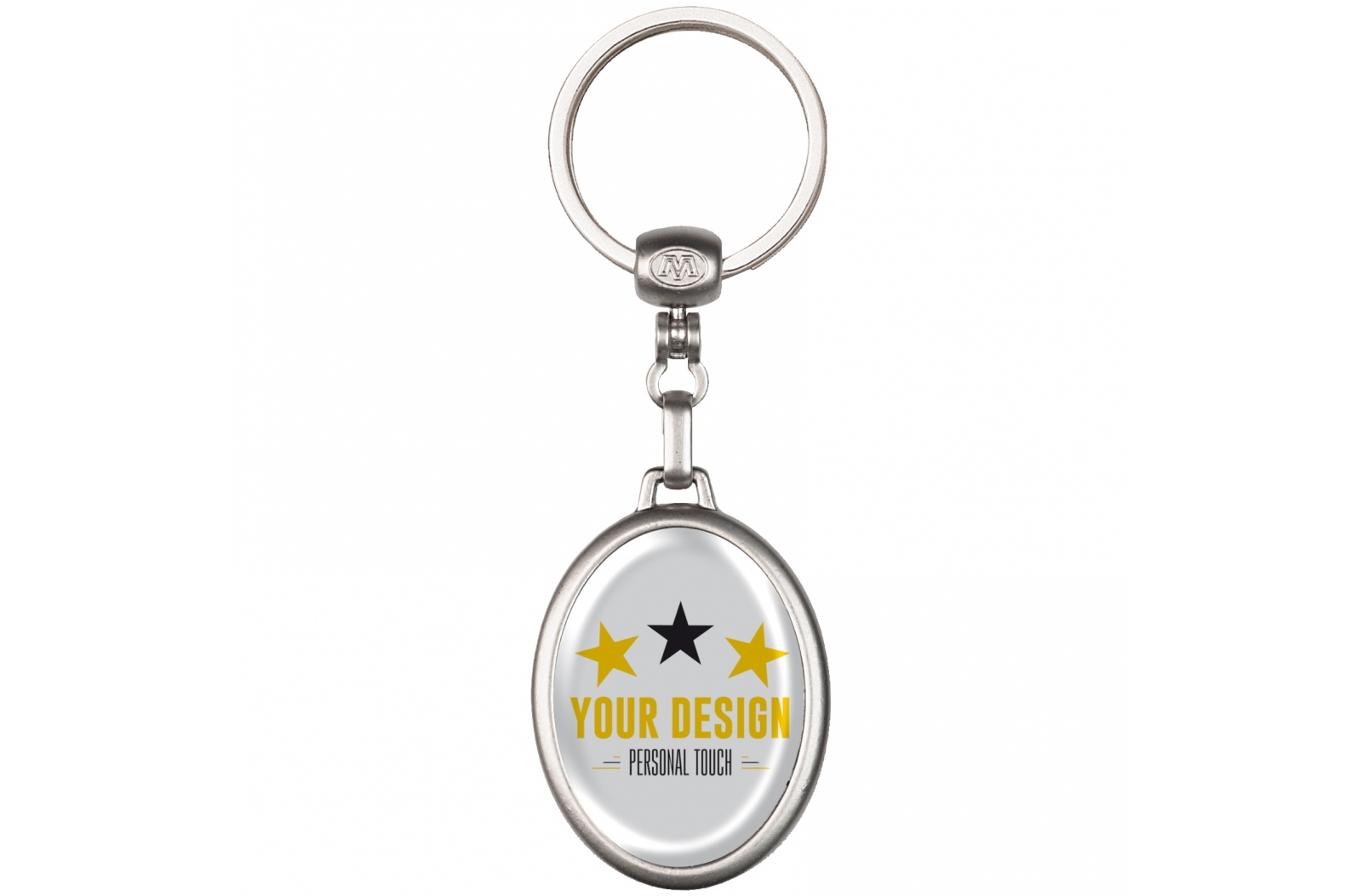 Llavero de Doble Cara de Metal Ovalado - Binéfar