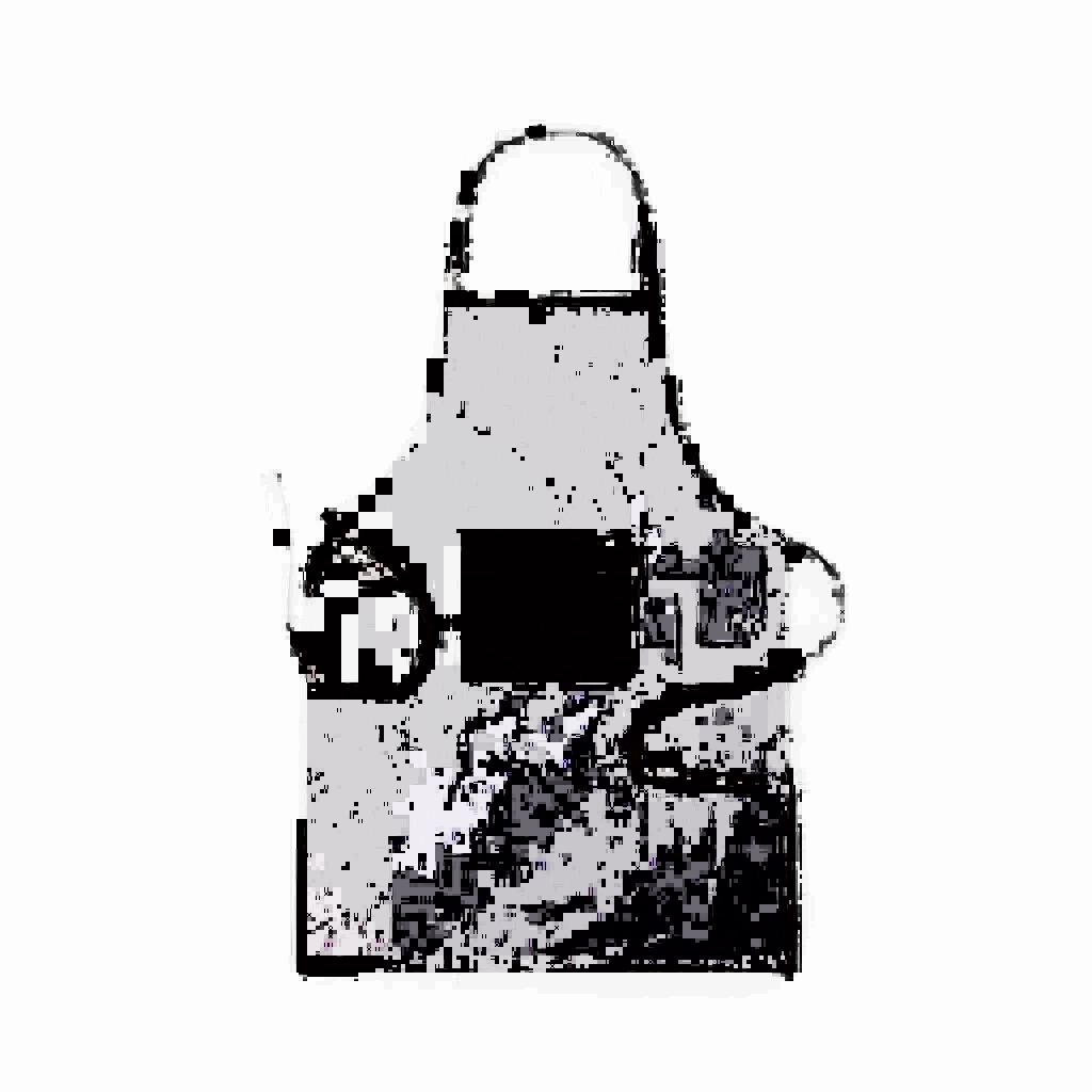 Delantal de color natural 100% algodón con bolsillo frontal y correas de ajuste - Navarrete