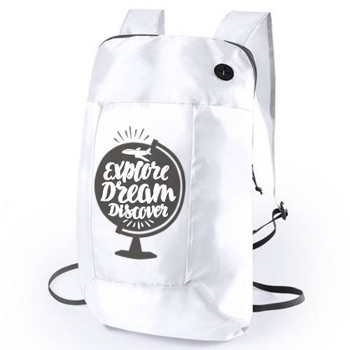 Mochila plegable de poliéster suave 210D con salida para auriculares - Bergondo