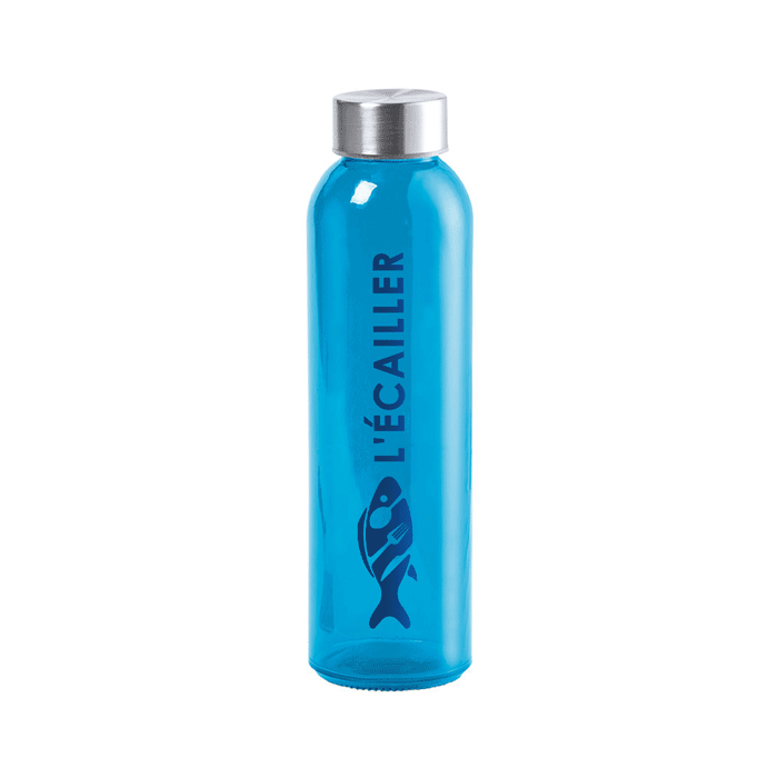 Botella de Agua de Cristal Libre de BPA con Tapa de Acero Inoxidable - Villanueva de Cameros