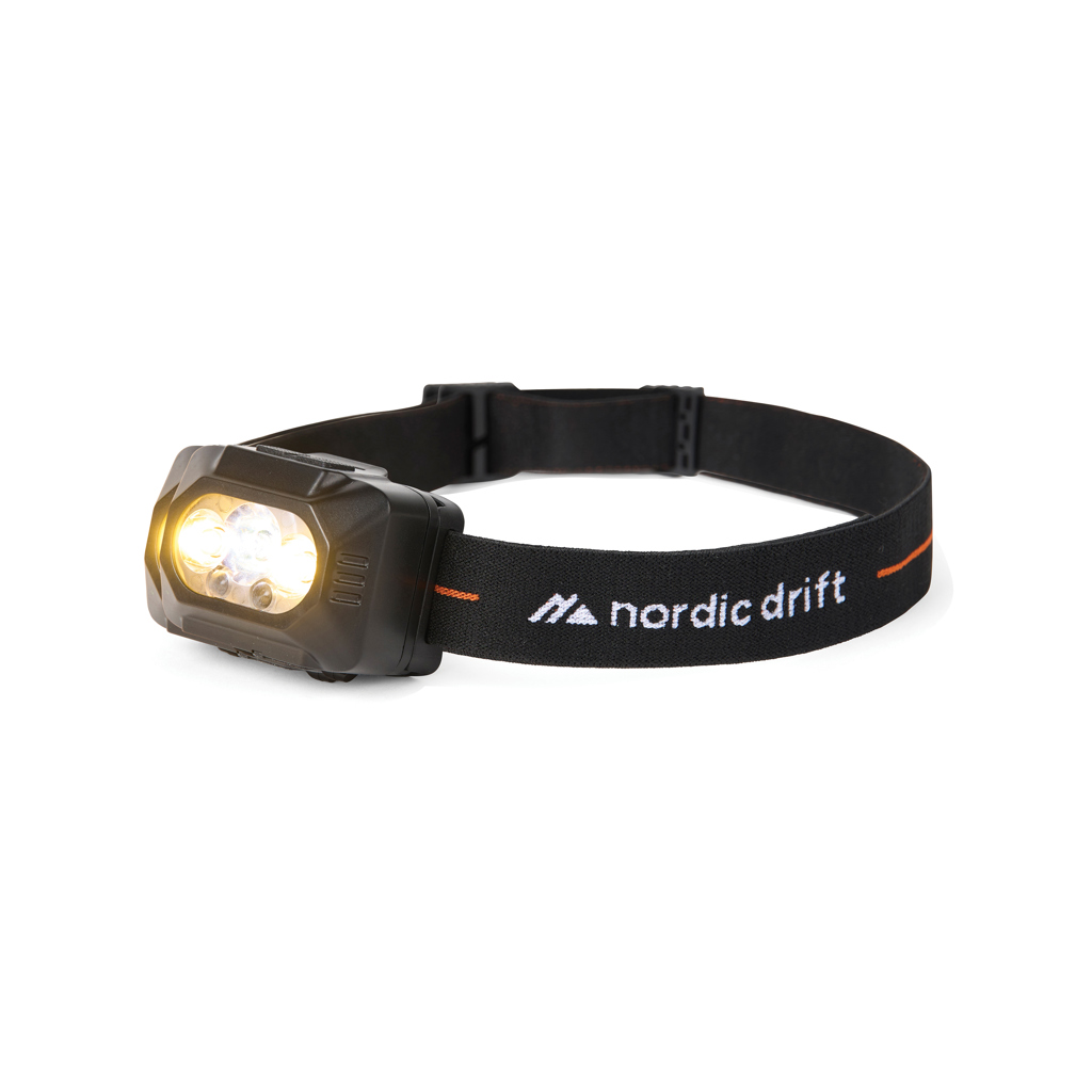 Lámpara frontal potente NordicDrift Everest con batería doble