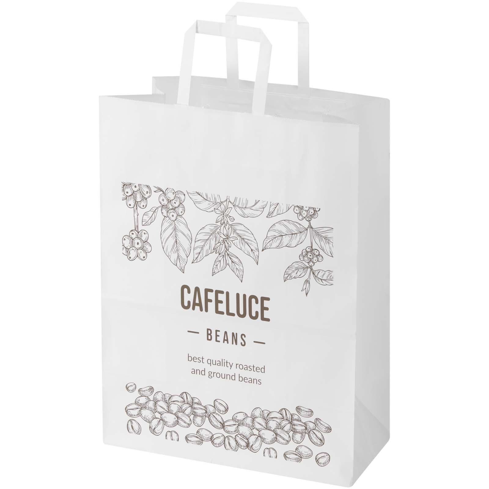 Bolsa de papel kraft con asas planas - Santa Coloma de Gramanet impreso con logotipo