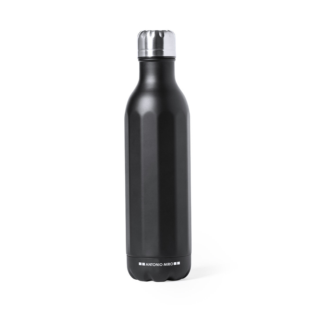 Botella de acero inoxidable en color negro prisma - Chilworth - Rubió