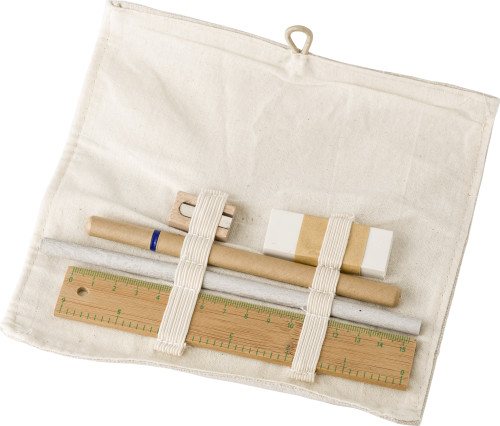 Set de papelería ecológica en bolsa de algodón - Fuendejalón