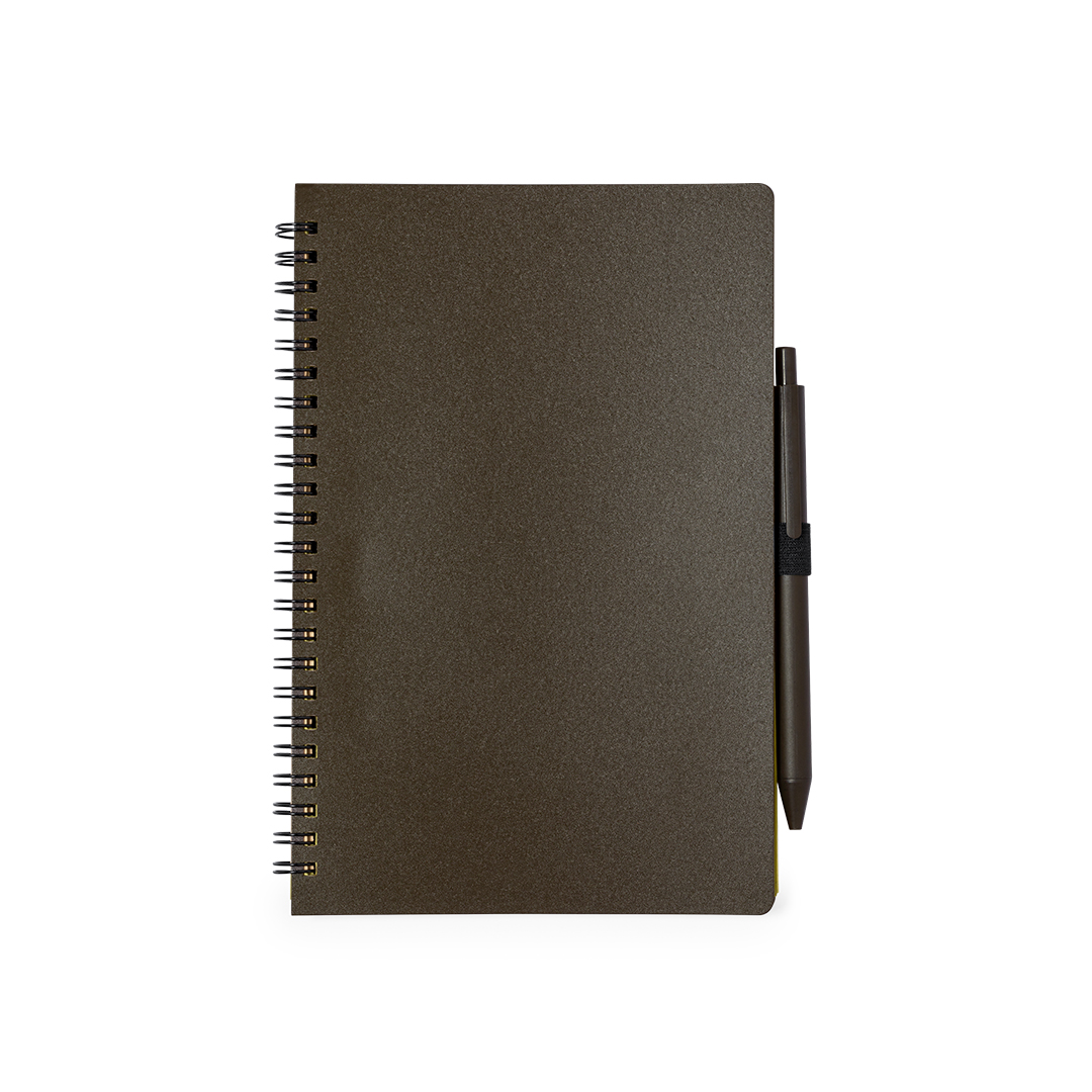 Set de cuaderno y bolígrafo de fibra ecológica - - La Garriga