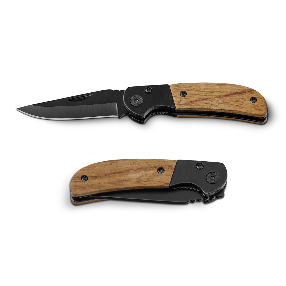 Cuchillo de Bolsillo de Acero Inoxidable y Madera con Bloqueo de Seguridad - Haworth - Betanzos