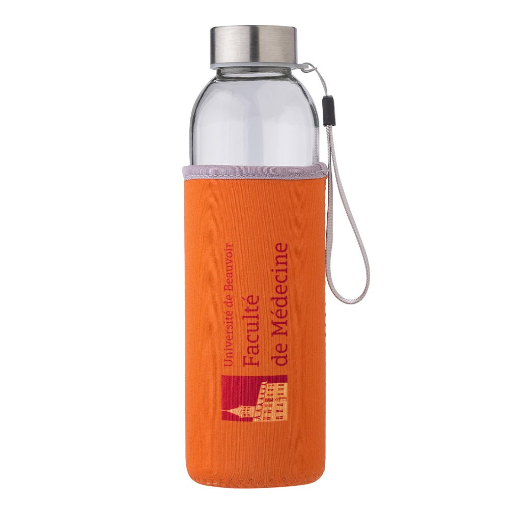 Botella de vidrio (500 ml) con funda de neopreno - Agres