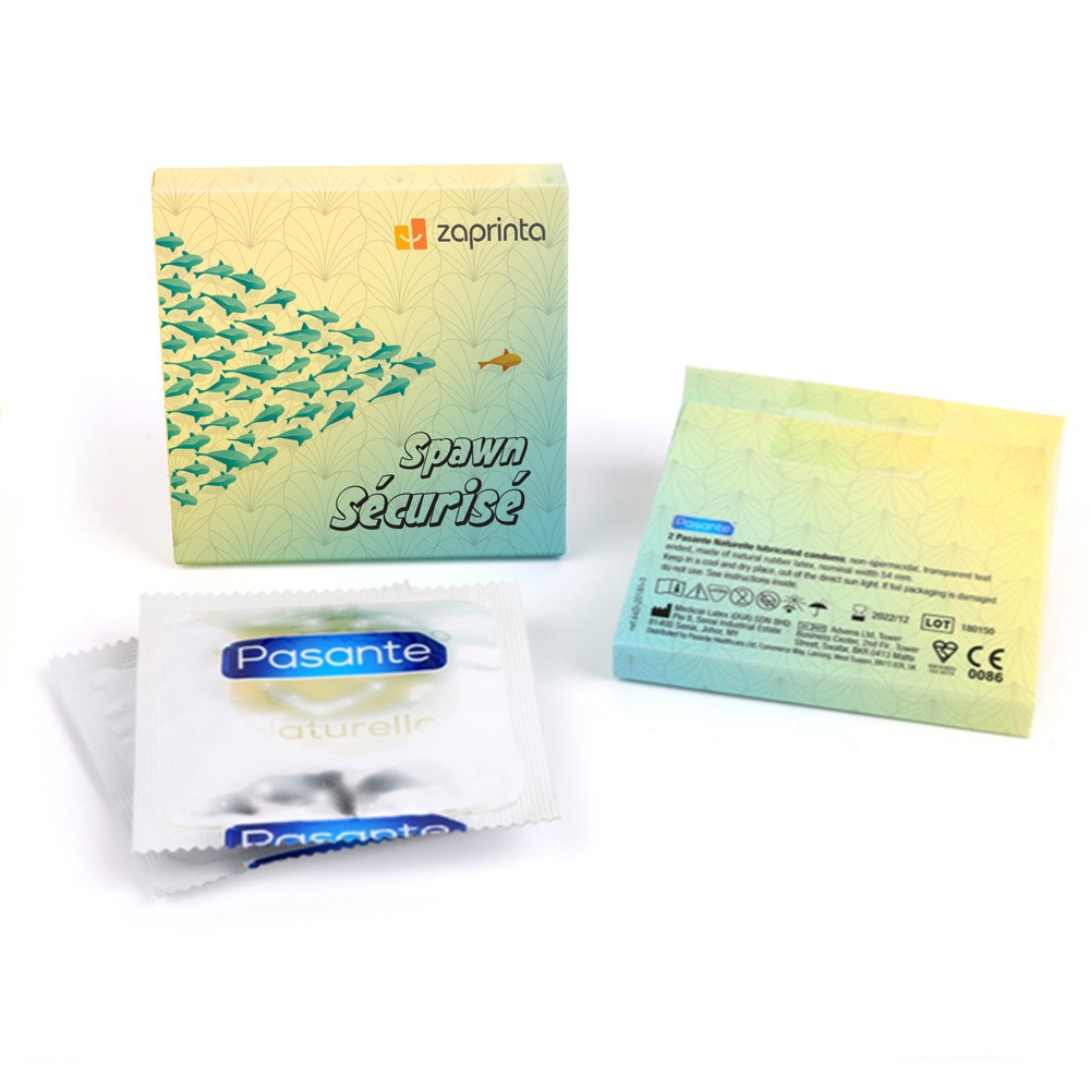 Dúo de preservativos personalizados Pasante® DuoBox - PR06