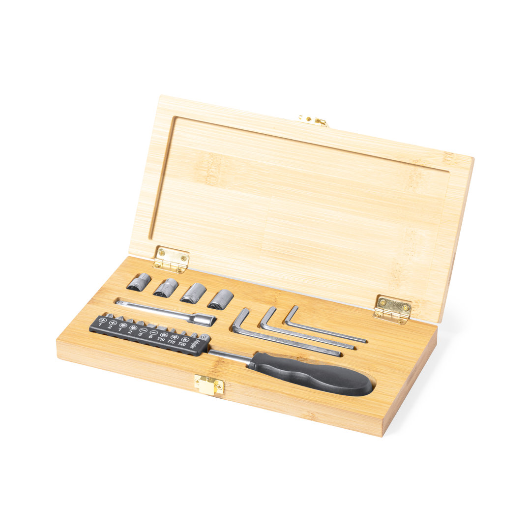 Conjunto de caja de herramientas de bambú - Aldeanueva de San Bartolomé