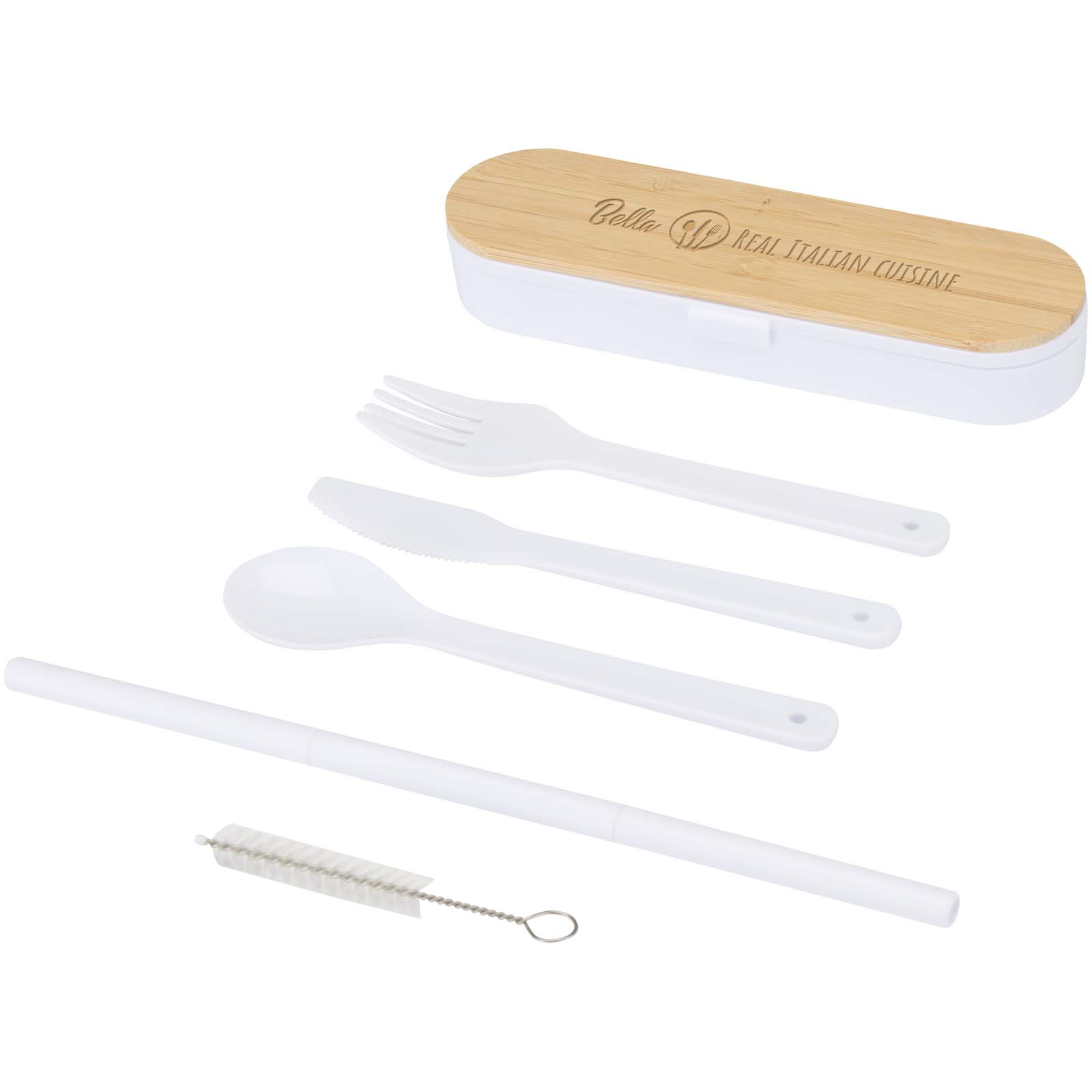 Juego de cubiertos EcoLunch con tapa de bambú - Outes