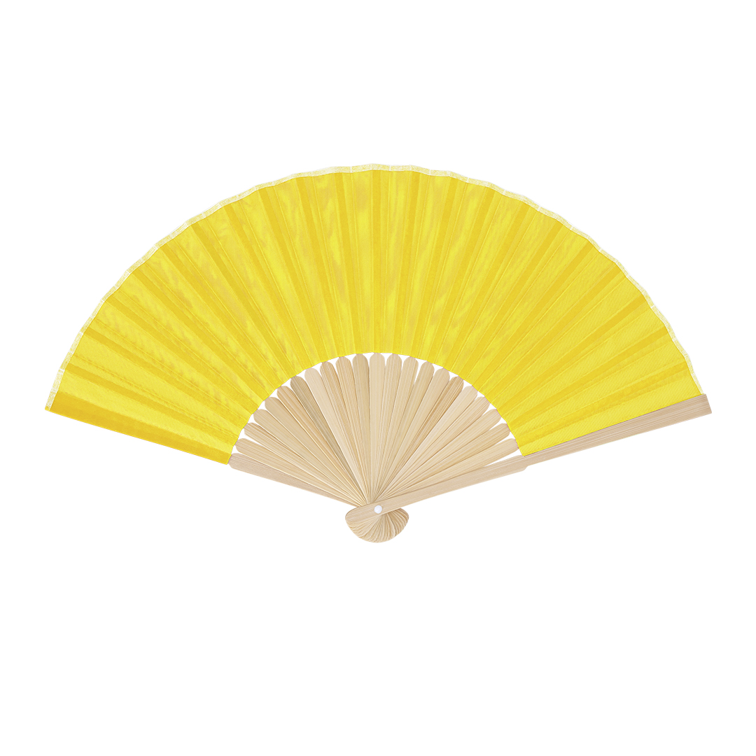 Ventilador de Mano Bambú Resistente - Alcalá de Gurrea impreso con logotipo