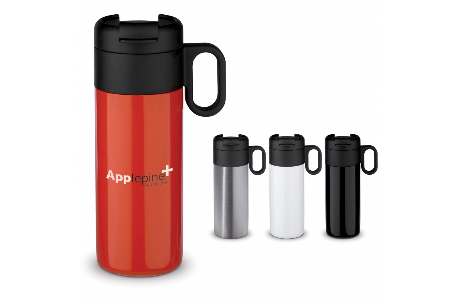 Botella de la serie 'Flow' con tapa abatible, aislada por doble pared al vacío 400ml - Saragossa1