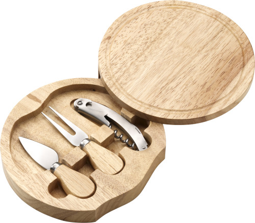 Set de Queso de Madera con Cuchillo de Camarero y Tabla de Cortar - Ballesteros de Calatrava