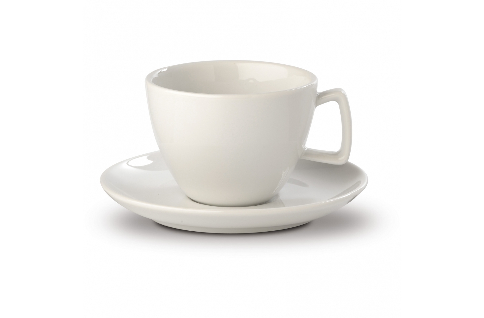 Taza de capuchino de porcelana blanca y plato 200ml - Arenzana de Arriba