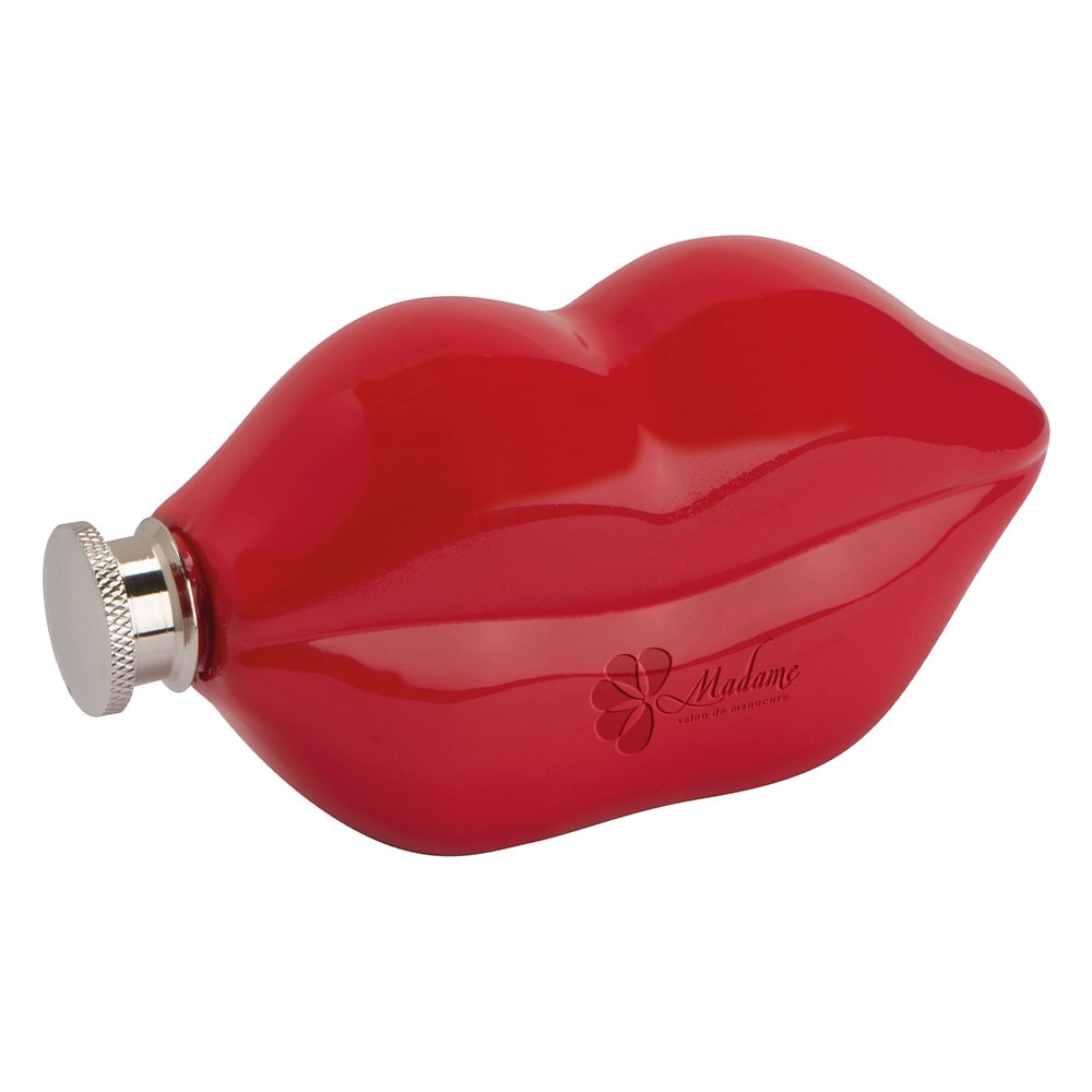 Petaca en forma de labios con diseño grabado - West Deeping - Huesca