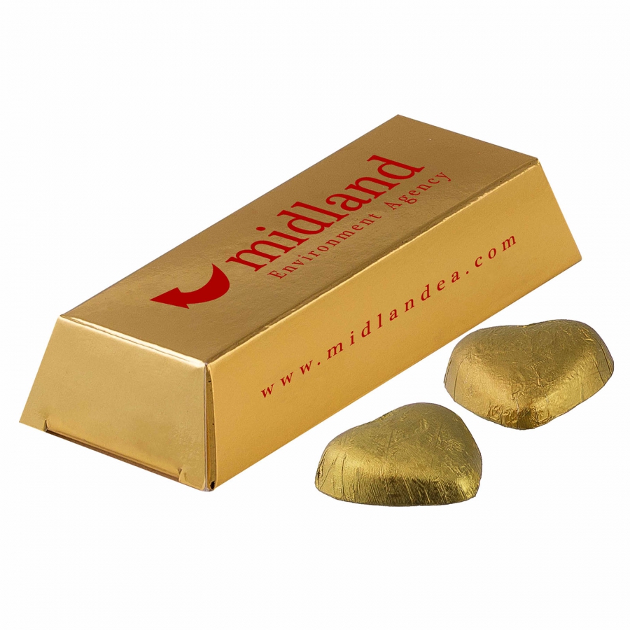 Mini Barra de Oro con Estampado Completo y 4 Corazones de Chocolate - Little Snoring - Laperdiguera