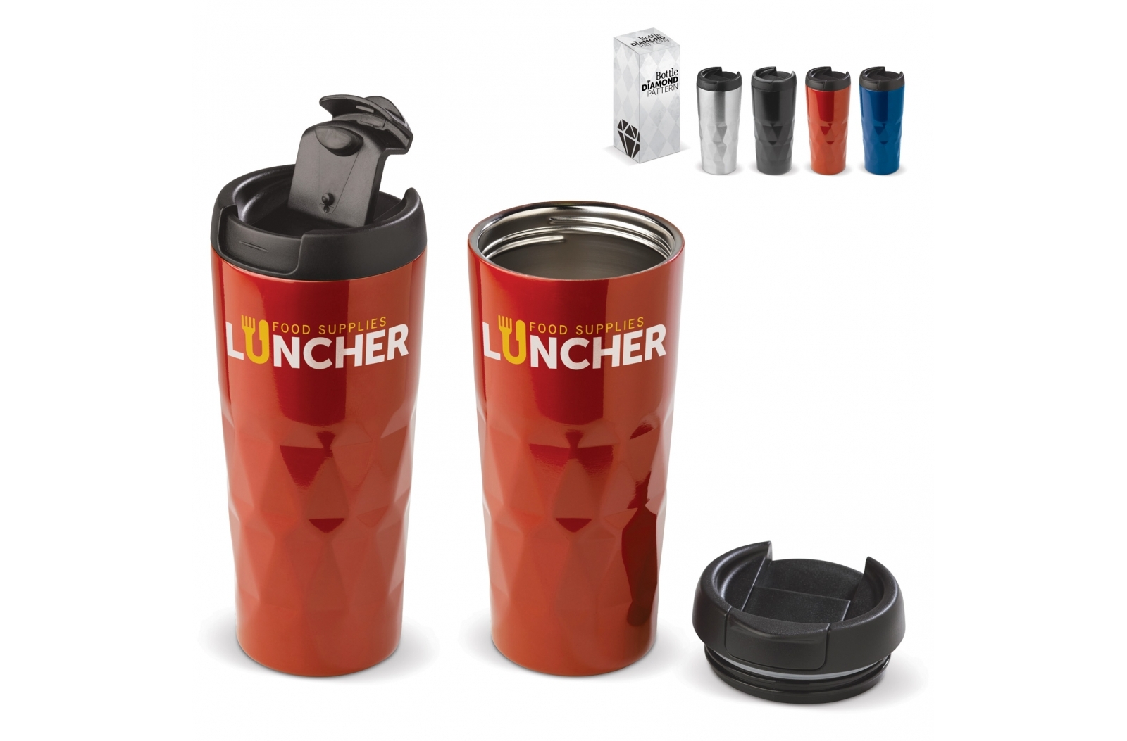 Taza de Viaje con Vacío de Doble Pared y Patrón de Diamantes 450ml - Santa Cruz de Mudela