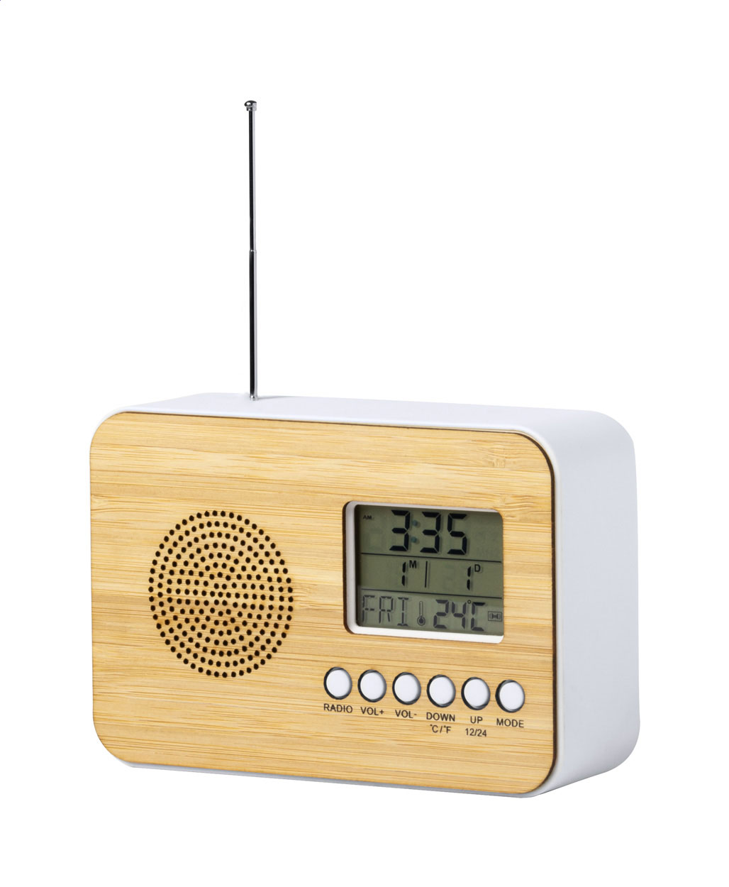 Reloj de Escritorio Multifuncional EcoRadio - Castellfollit de Riubregós bedrukken met logo