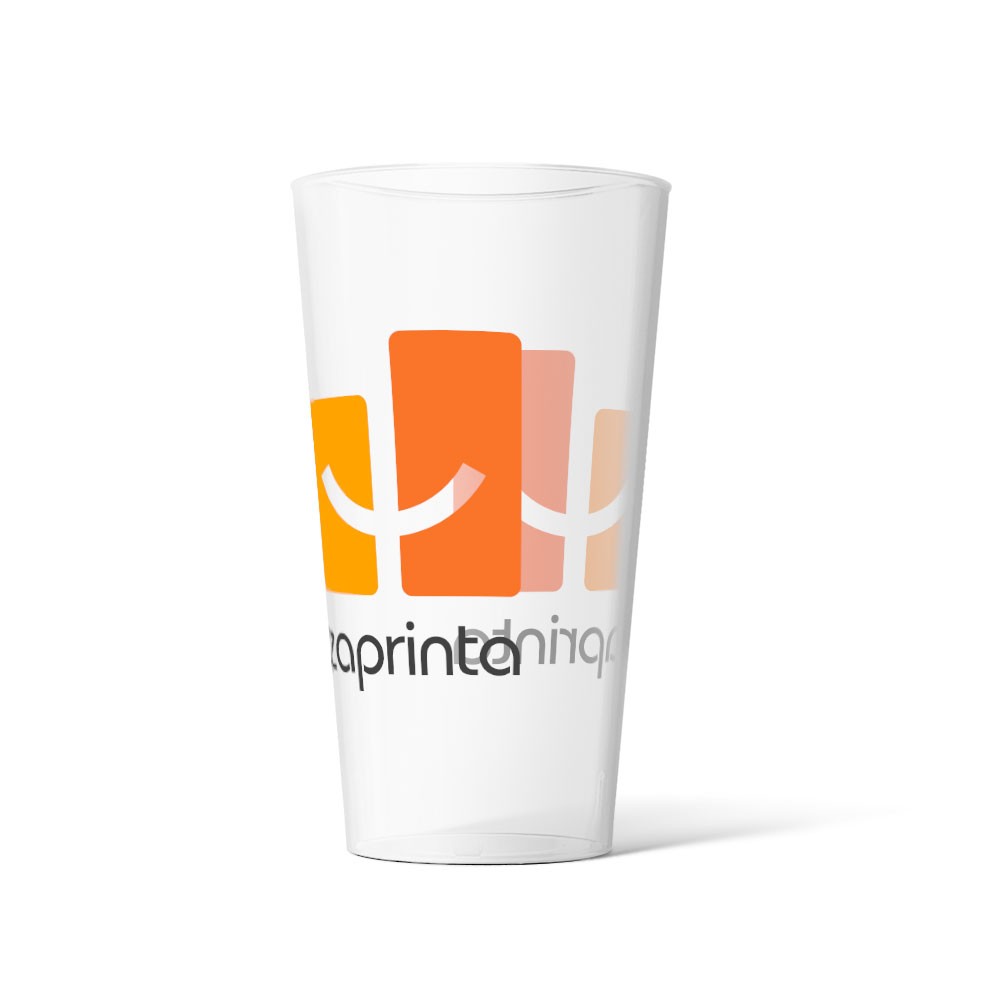 Translucent 33cl personalized cup - Four-color process printing 12.6 cm (Ghost)
