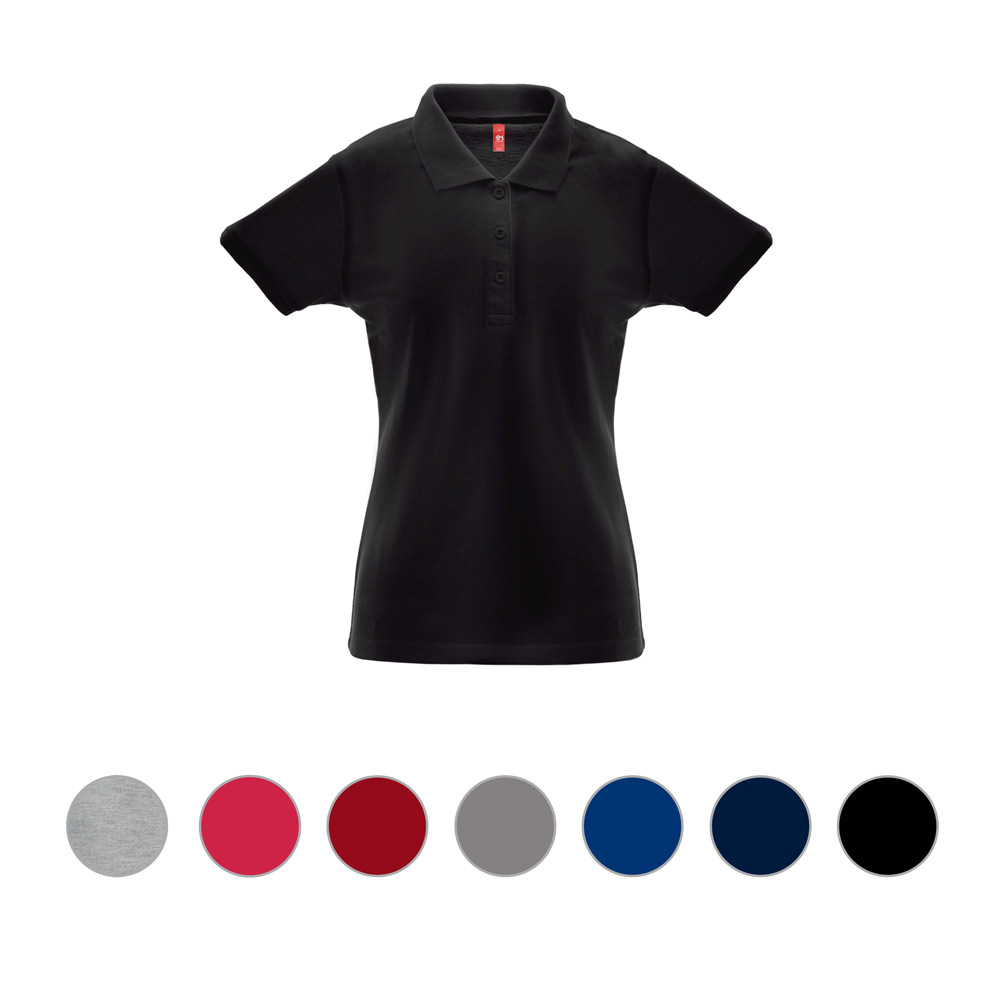Camiseta polo de malla de piqué para mujer con cintura ajustada -  - A Baña