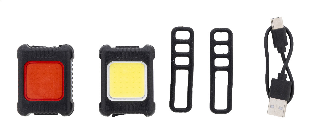 Luz recargable para bicicleta Cobik - Lliçà de Vall impreso con logotipo