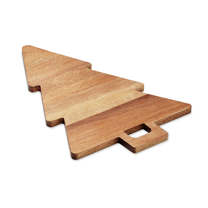 Tabla de servir de acacia en forma de árbol de Navidad
