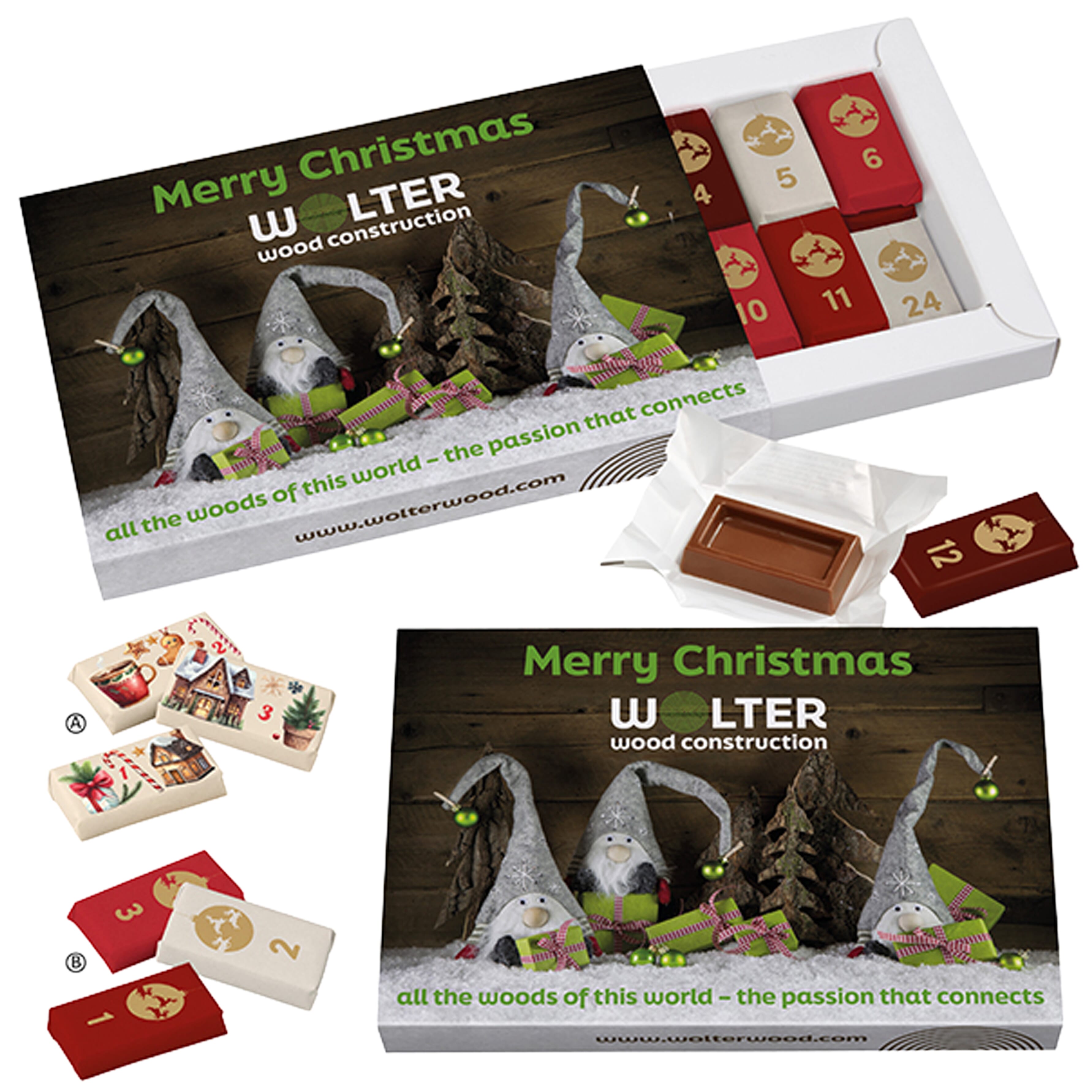 Caja de adviento con 24 chocolates numerados