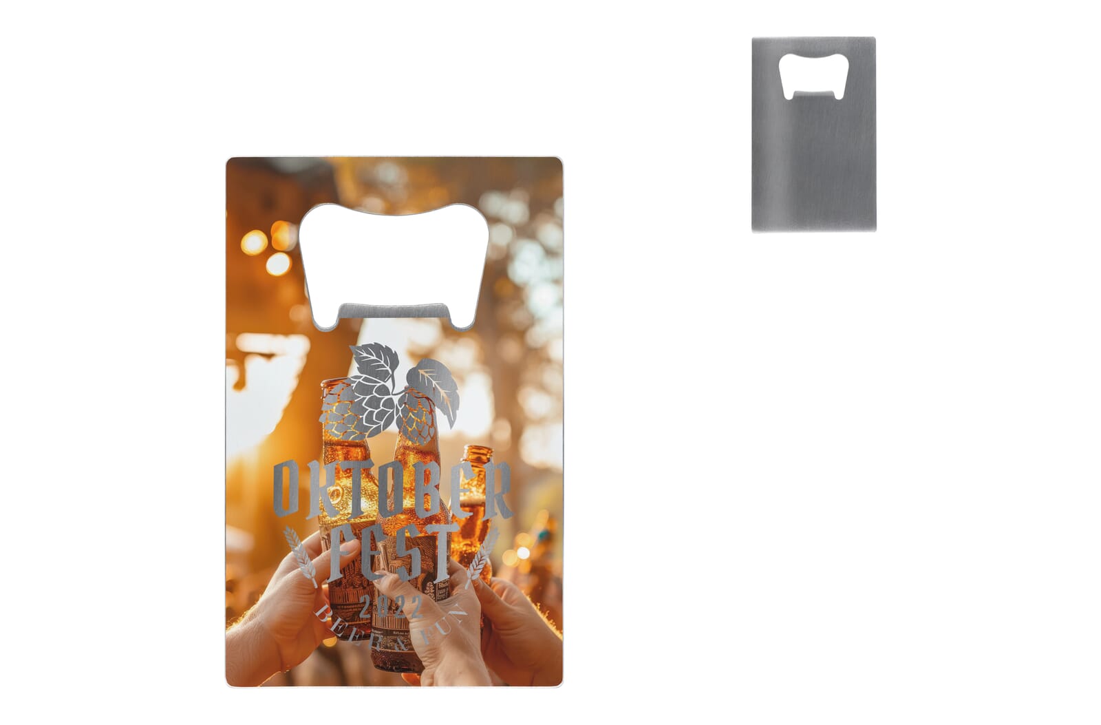 Abrebotellas RVS en formato tarjeta de crédito