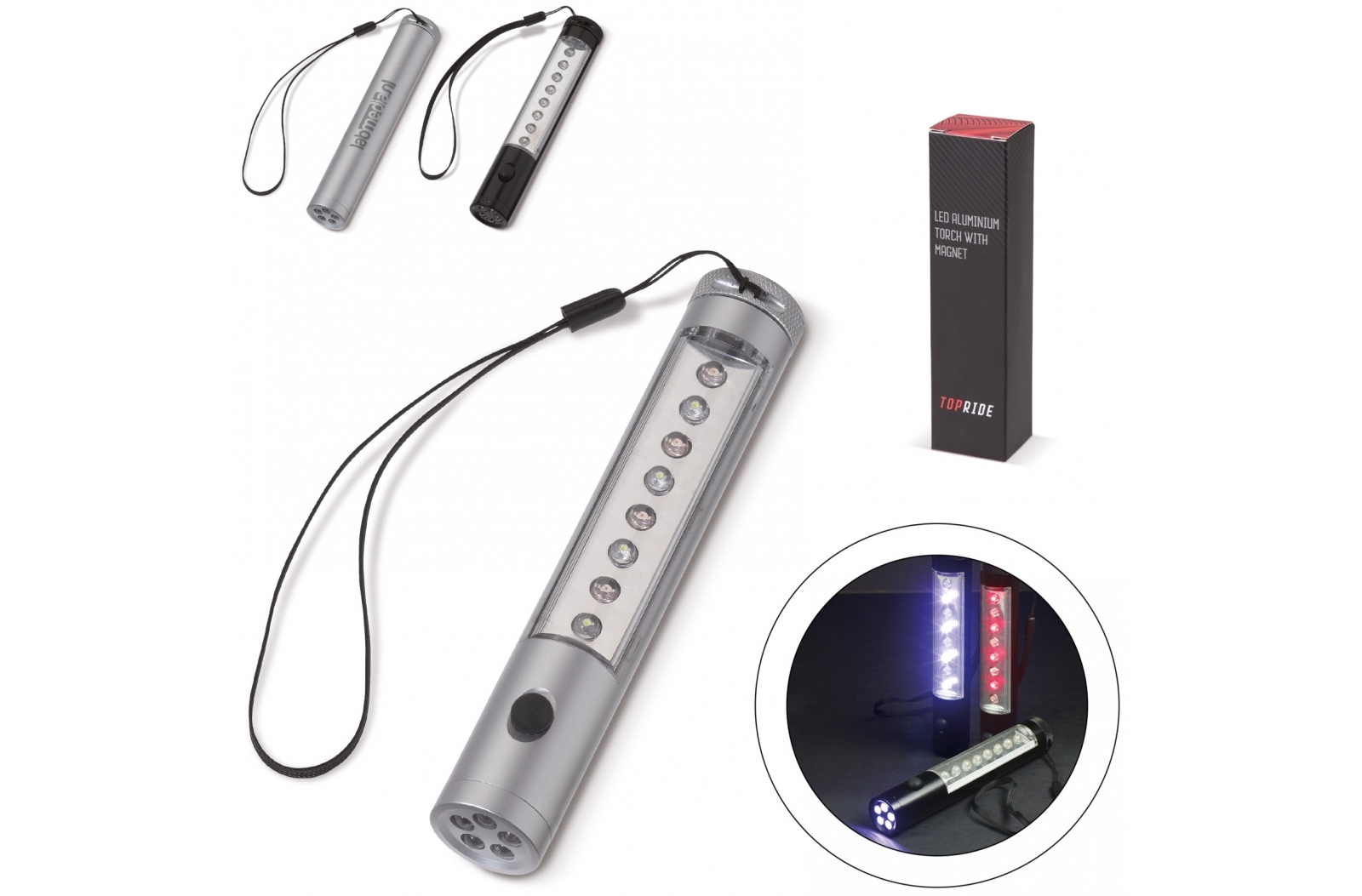 Linterna magnética de aluminio LED con pulsera - Biel