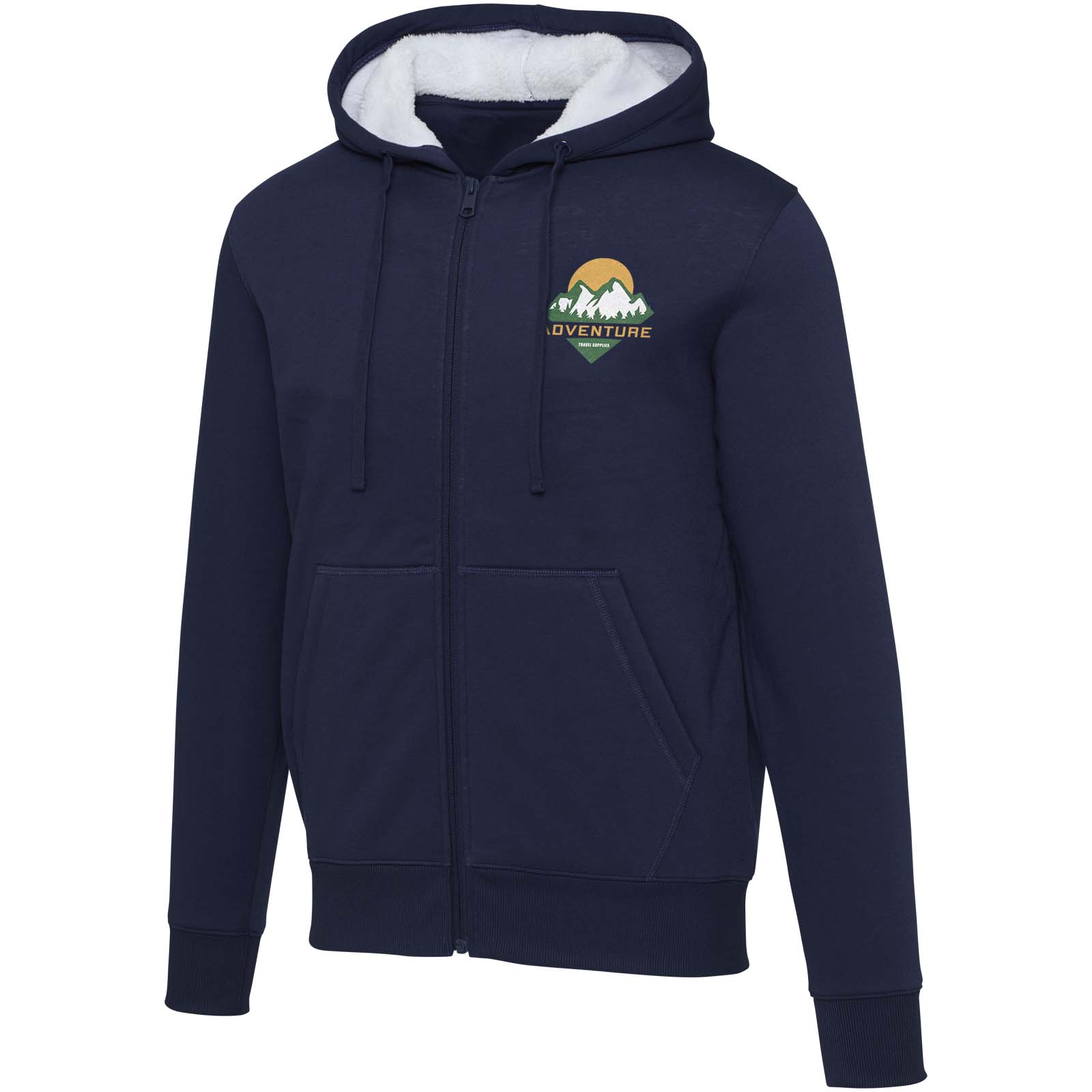 Sudadera con capucha de sherpa reciclada - Arenys de Munt impreso con logotipo