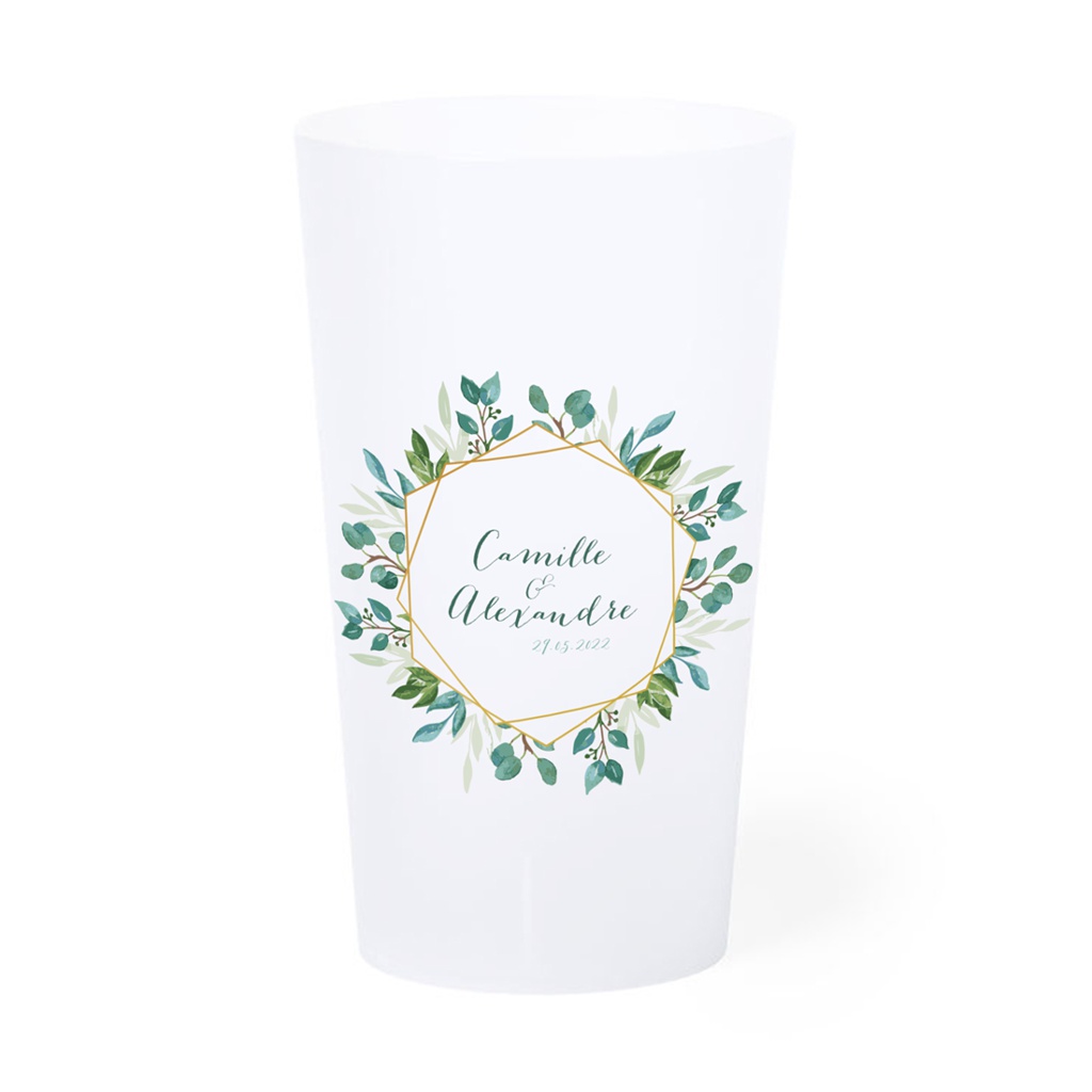 Translucent 33cl personalized cup - Four-color process printing 12.6 cm (Ghost)