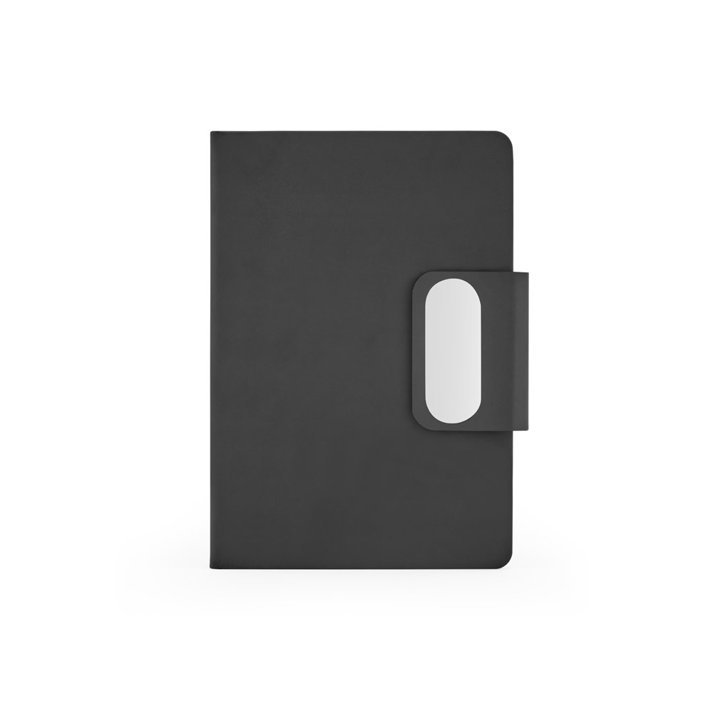 GARRETT. Conjunto compuesto por 1 bolígrafo y 1 bloc de notas, hecho de PU y acero inoxidable