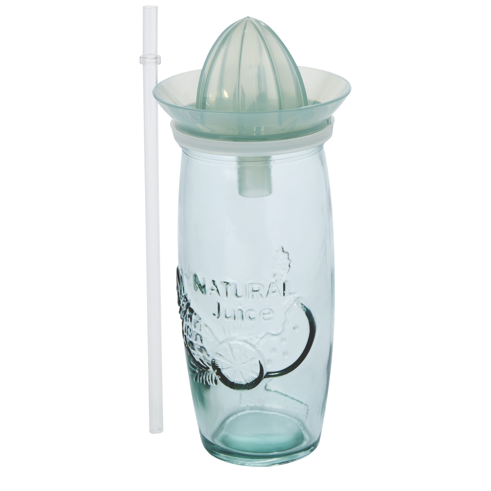 Copa de cóctel de vidrio reciclado con exprimidor de cítricos y pajita 550ml - Nieva de Cameros