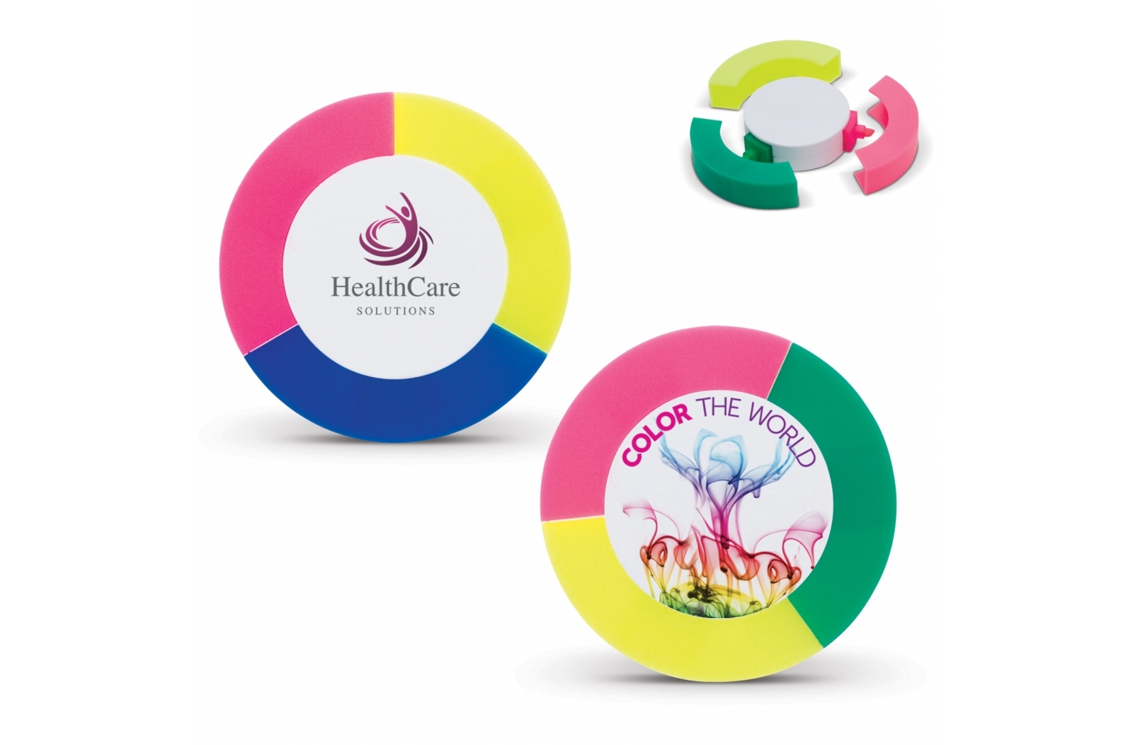 Marcador resaltador de tres colores redondo - Arjona