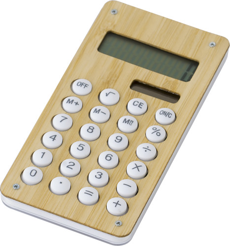 Calculadora solar de bambú y ABS con juego de laberinto de bolas - Pacs del Penedès