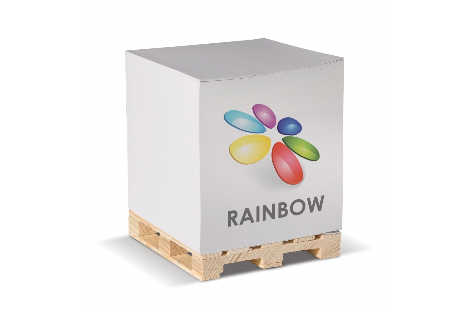 Cubo de notas blanco con palet de madera - Las Palmas