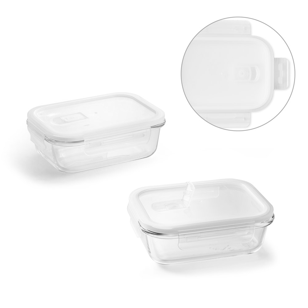 Caja de Almuerzo de Vidrio Borosilicato con Tapa de PP con Cierre - Wytham - Bonansa