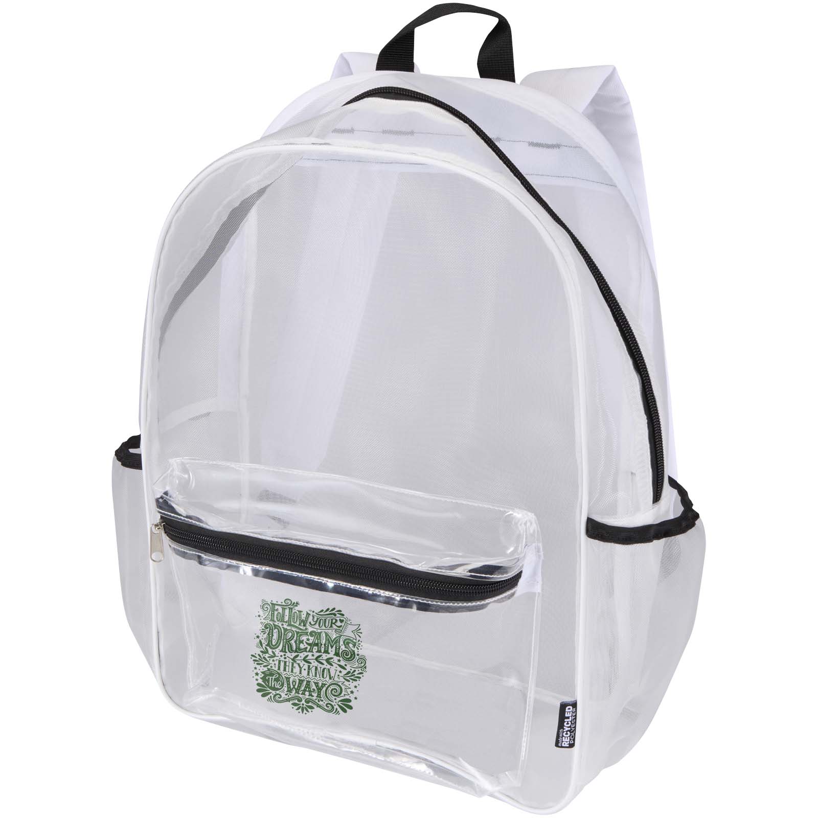 Mochila Transparente Reciclada - Villanueva de Alcardete impreso con logotipo
