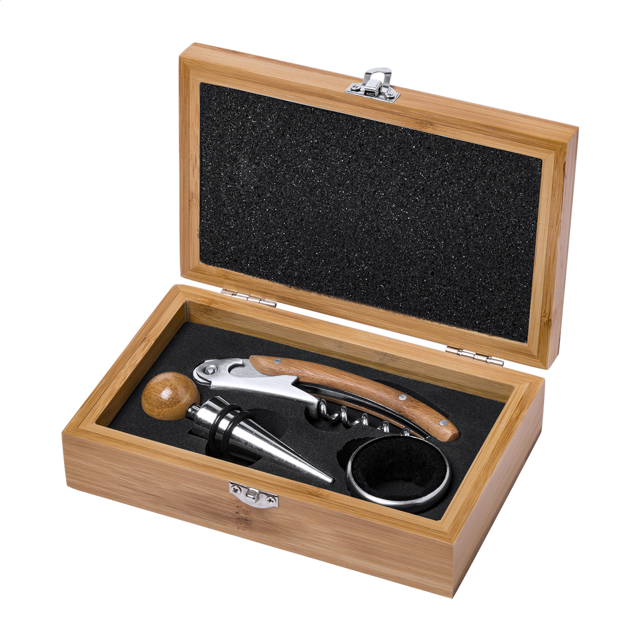 Conjunto de Vino de Bambú Elegante - Hervías impreso con logotipo