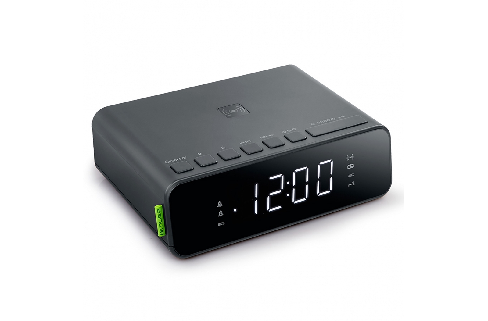 M-175 | Radio Reloj Cargador Inalámbrico Muse FM Dual 5W