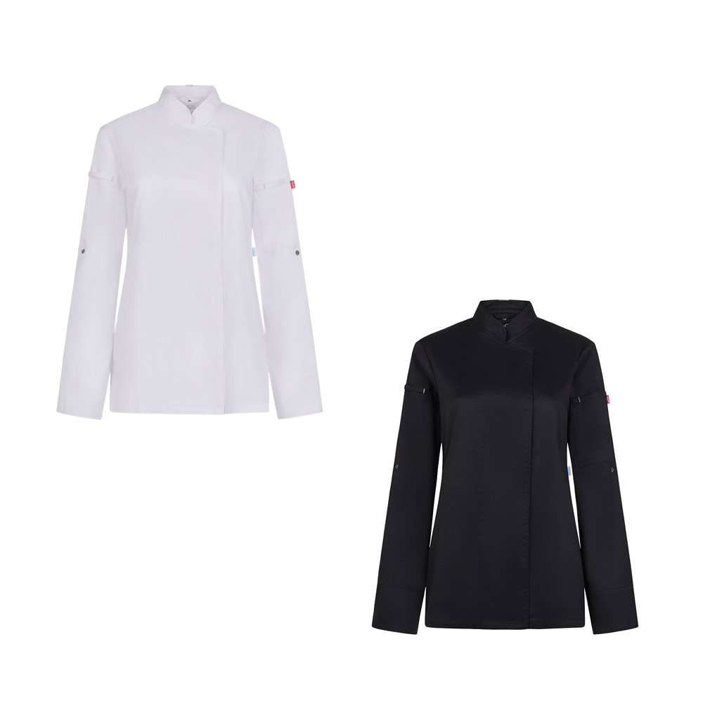 VL THOTH. Chaqueta de cocina para mujeres (190 g/m²) hecha de algodón (35%) y poliéster reciclado (65%)