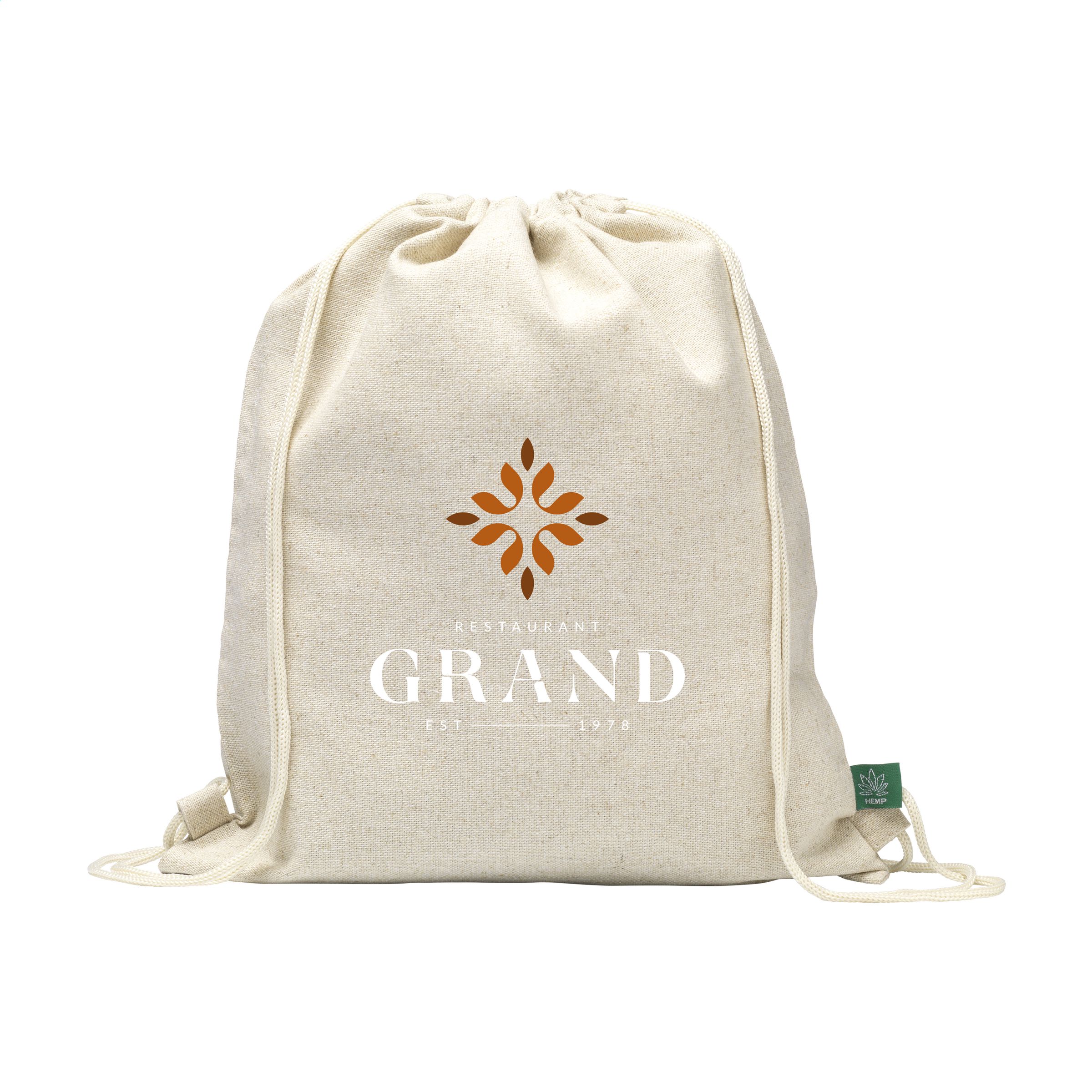 Mochila de Cáñamo EcoHemp con Cordón - Algodón-en-los-Olmos - Castañares de Rioja