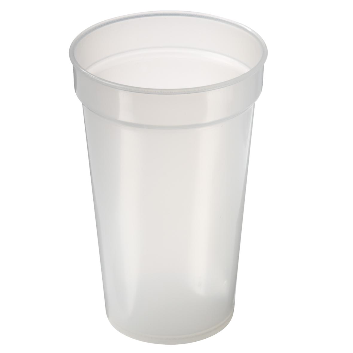 Vaso de plástico retornable a prueba de roturas apilable con marca de nivel de llenado 400ml - Laspaúles