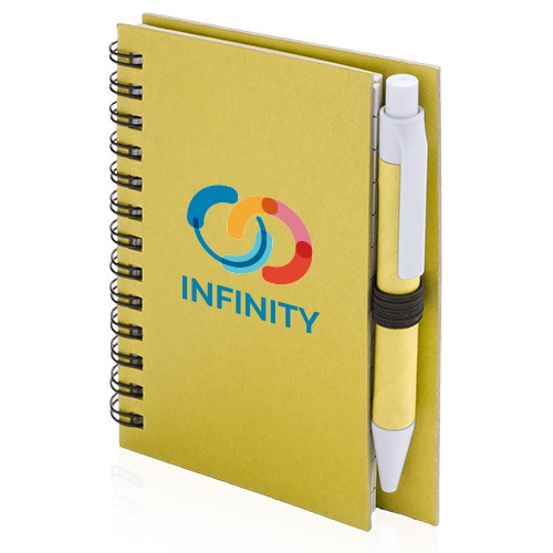 Cuaderno de Anillas de Cartón Reciclado con Bolígrafo - A Coruña