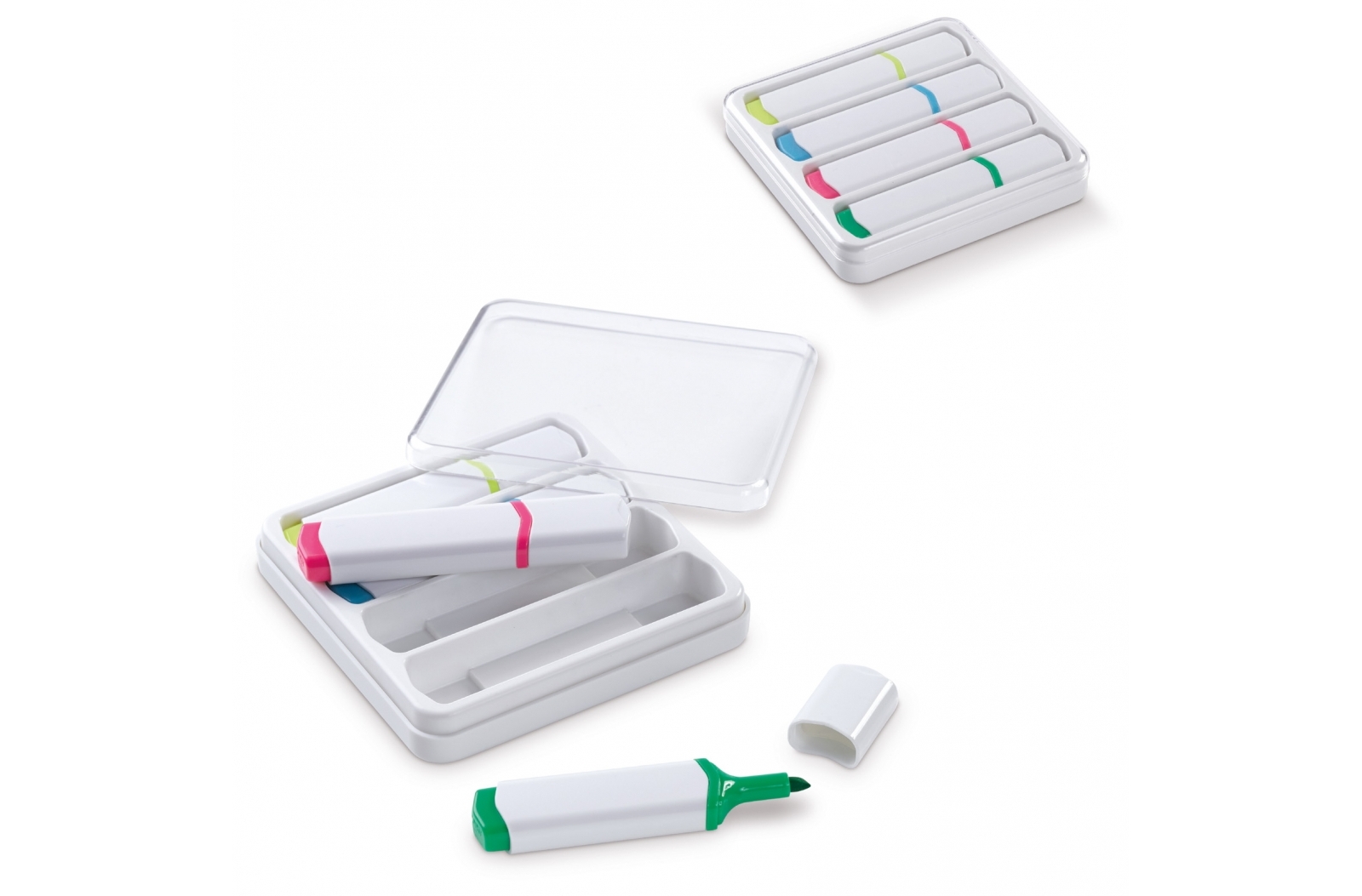 Set Básico de Resaltadores en Caja de Plástico - Marracos