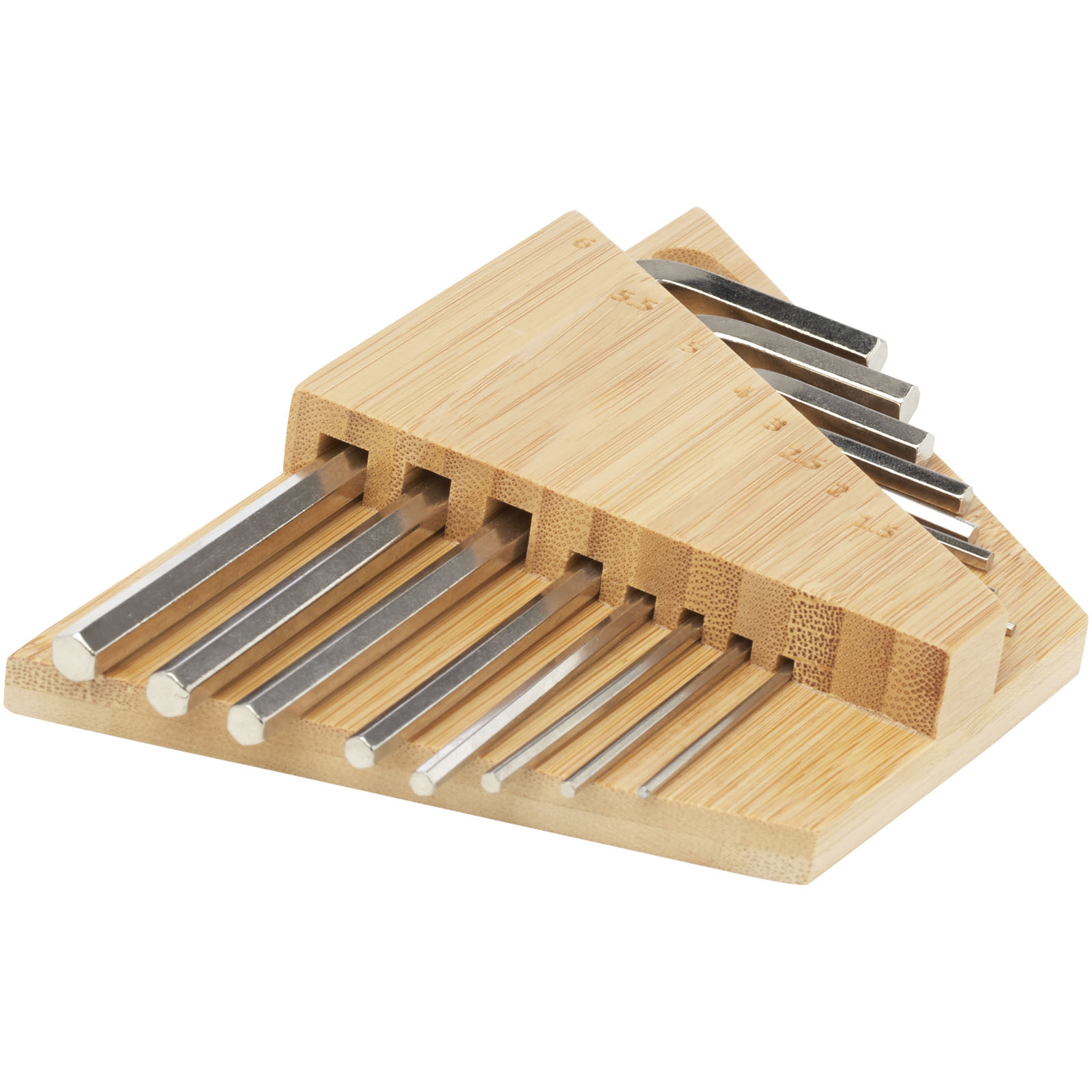 Set de herramientas de llaves hexagonales de bambú Allen - La Torre de Esteban Hambrán