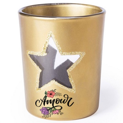 Vela de Navidad con Diseño de Estrella en Recipiente de Vidrio - Villamayor de Calatrava