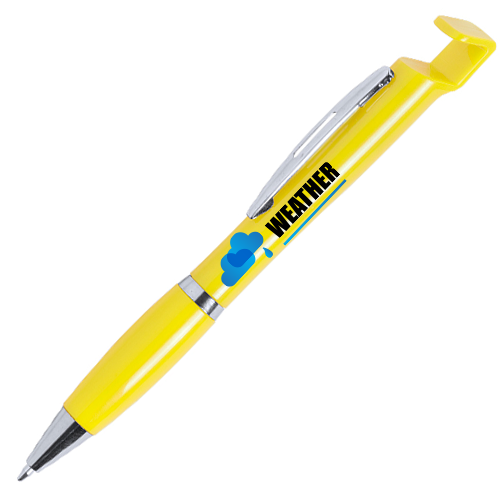 Bolígrafo de Diseño Bicolor con Soporte para Móvil - Nombela