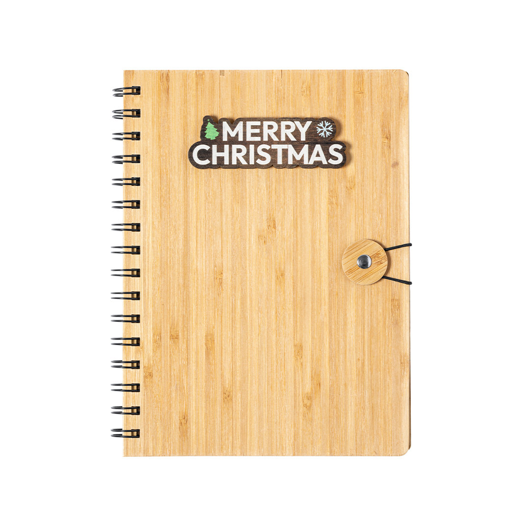 Cuaderno de Anillo con Tema Navideño de Bambú - Pedreguer
